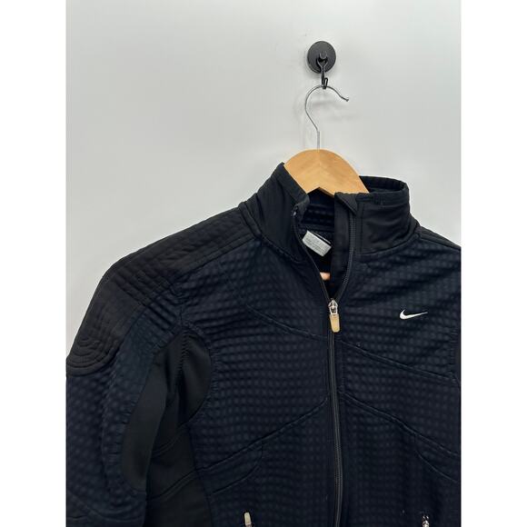 Nike Sphere Thermal Black Long Sleeve Waffle Jacket Full Zip Training Women XS - Picture 4 of 10